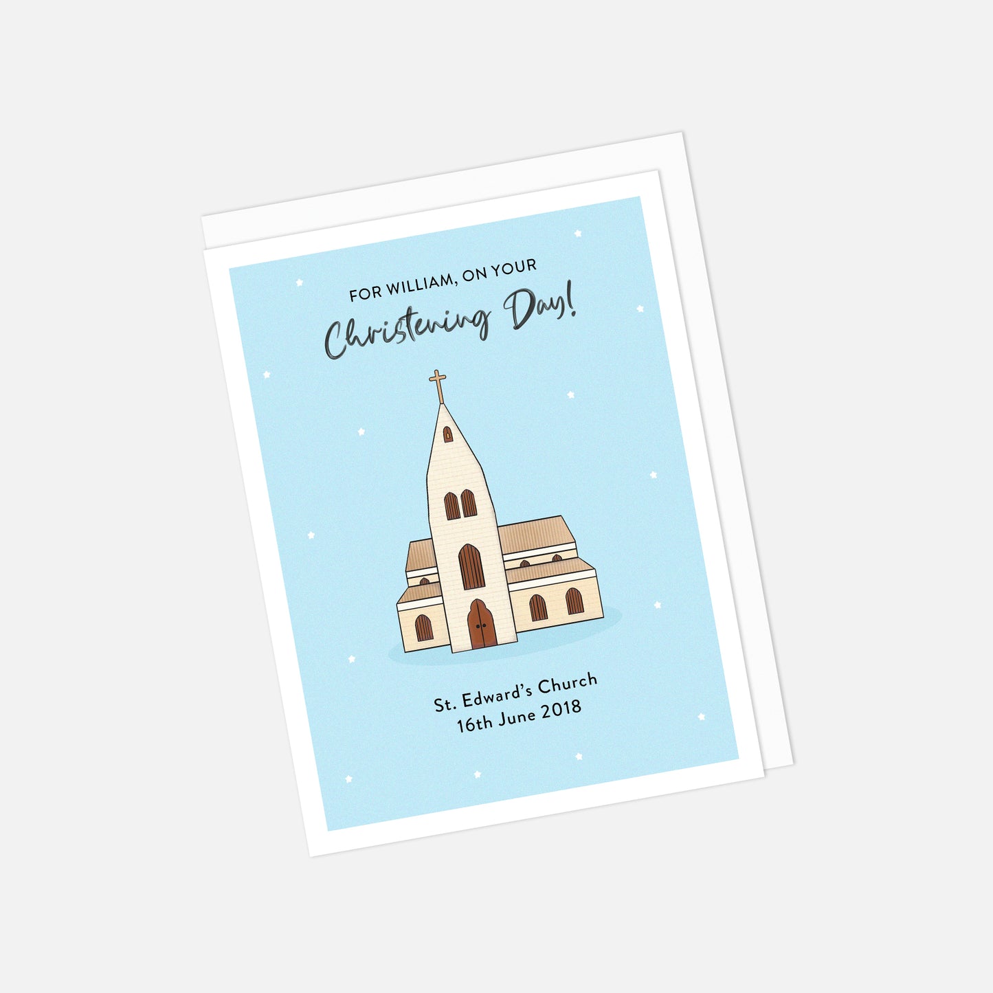 💒 Personalised Christening Greeting Card – Name, Place & Date