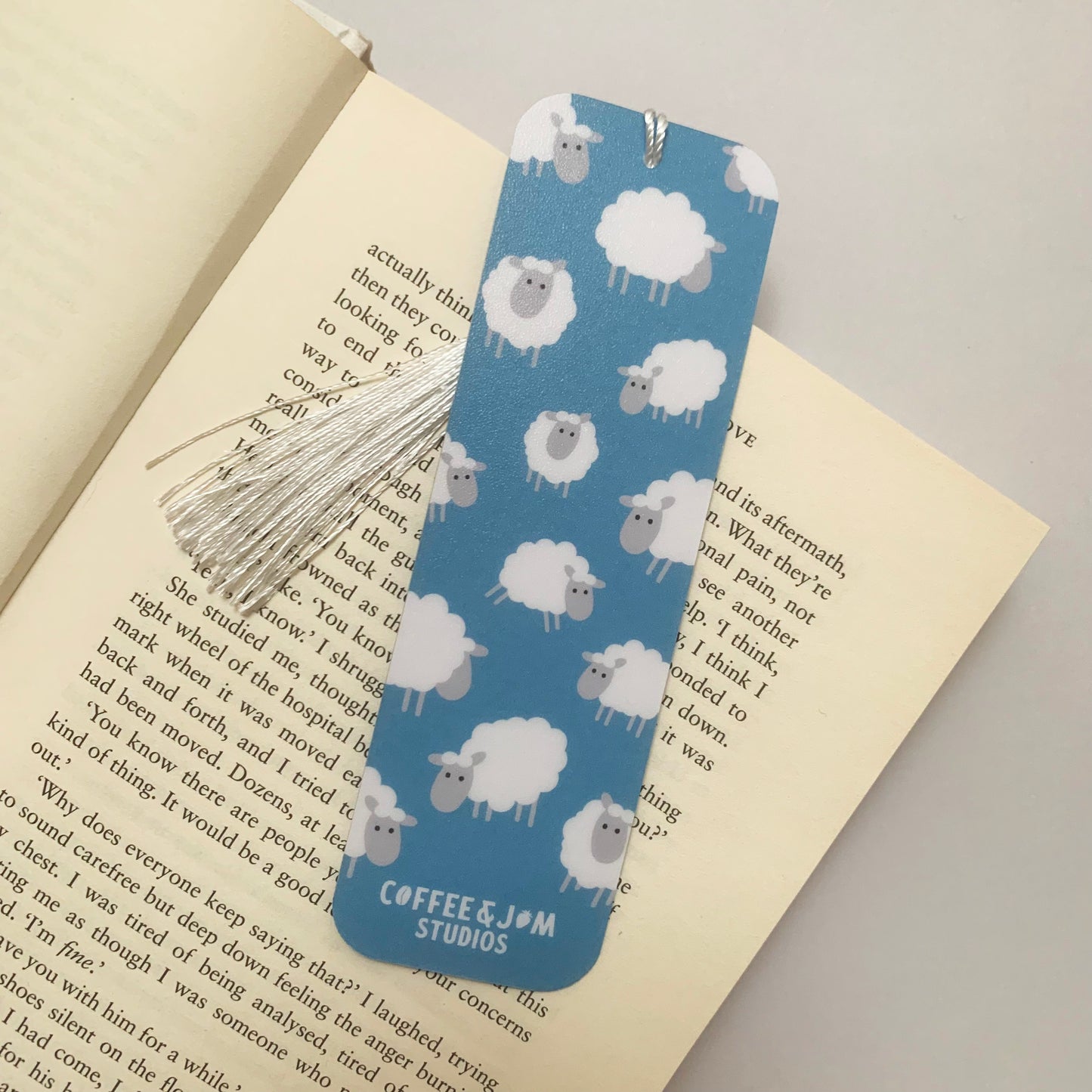 🐑 Counting Sheep Recycled Bookmark with Tassel – Matte Finish