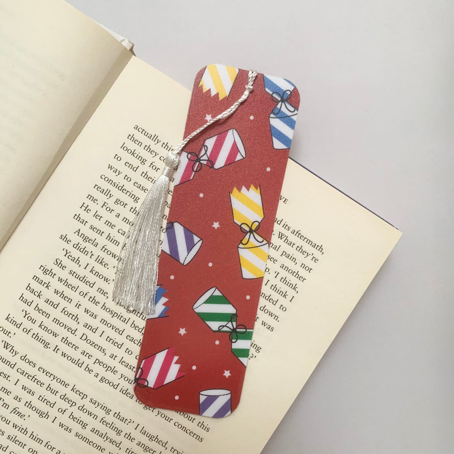 🎉 Christmas Crackers Recycled Bookmark with Tassel – Matte Finish