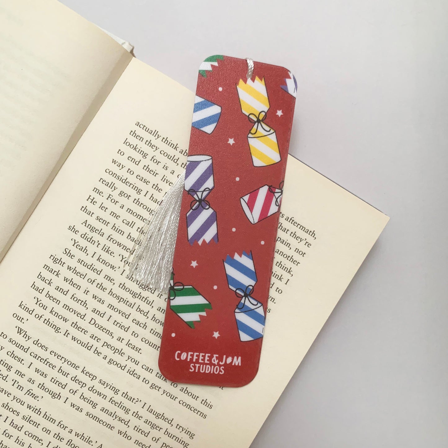 🎉 Christmas Crackers Recycled Bookmark with Tassel – Matte Finish