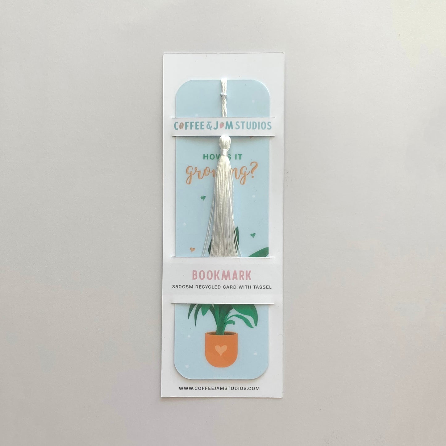 🪴 "How's It Growing?" Recycled Bookmark with Tassel – Matte Finish