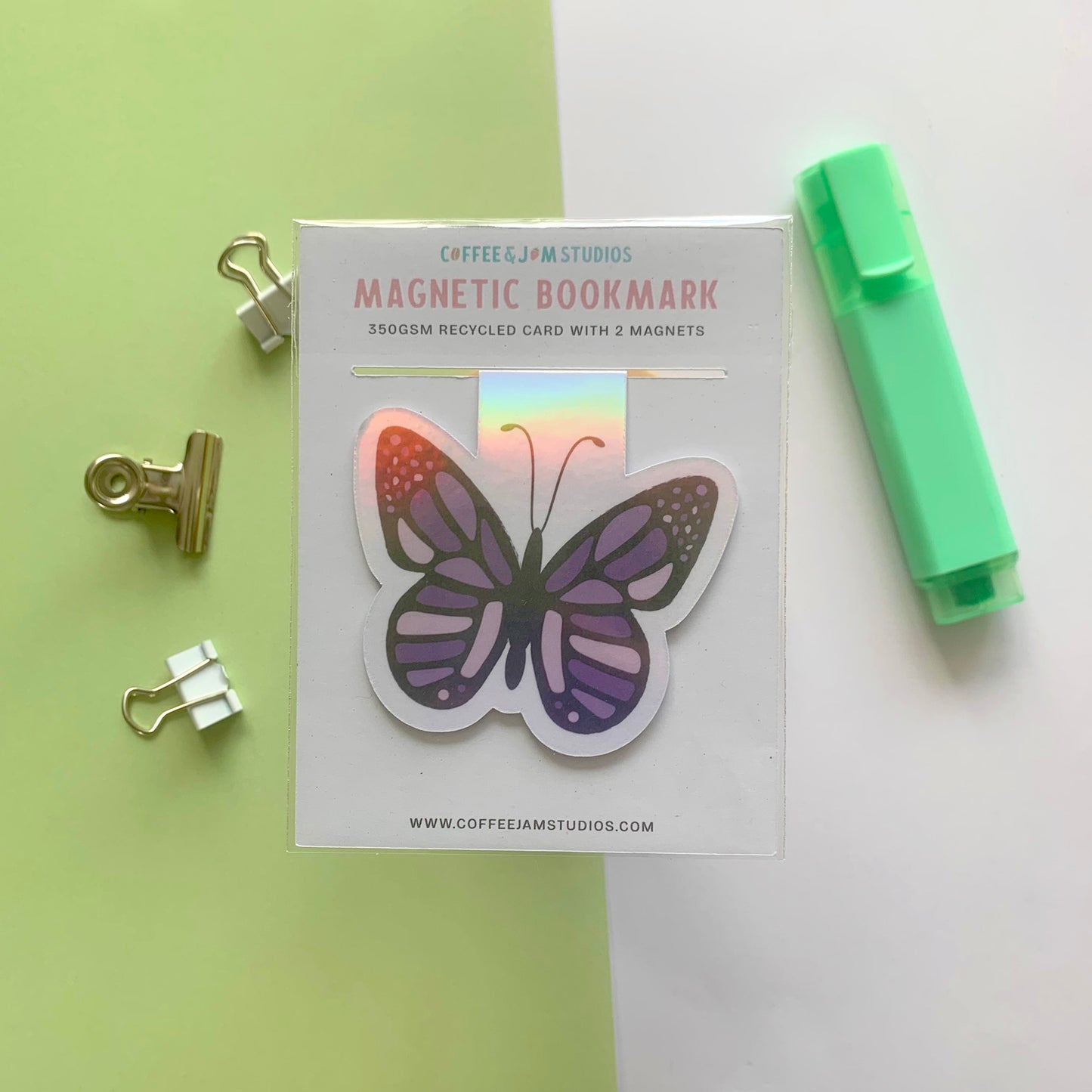 🦋 Booked & Butterflied – Butterfly Recycled Magnetic Bookmark