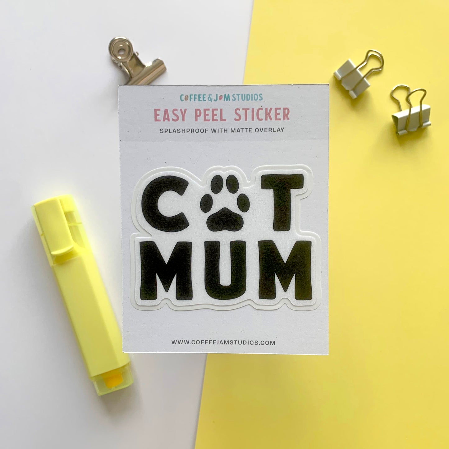 🐈 Cat Mum – Easy Peel Sticker with Matte Overlay