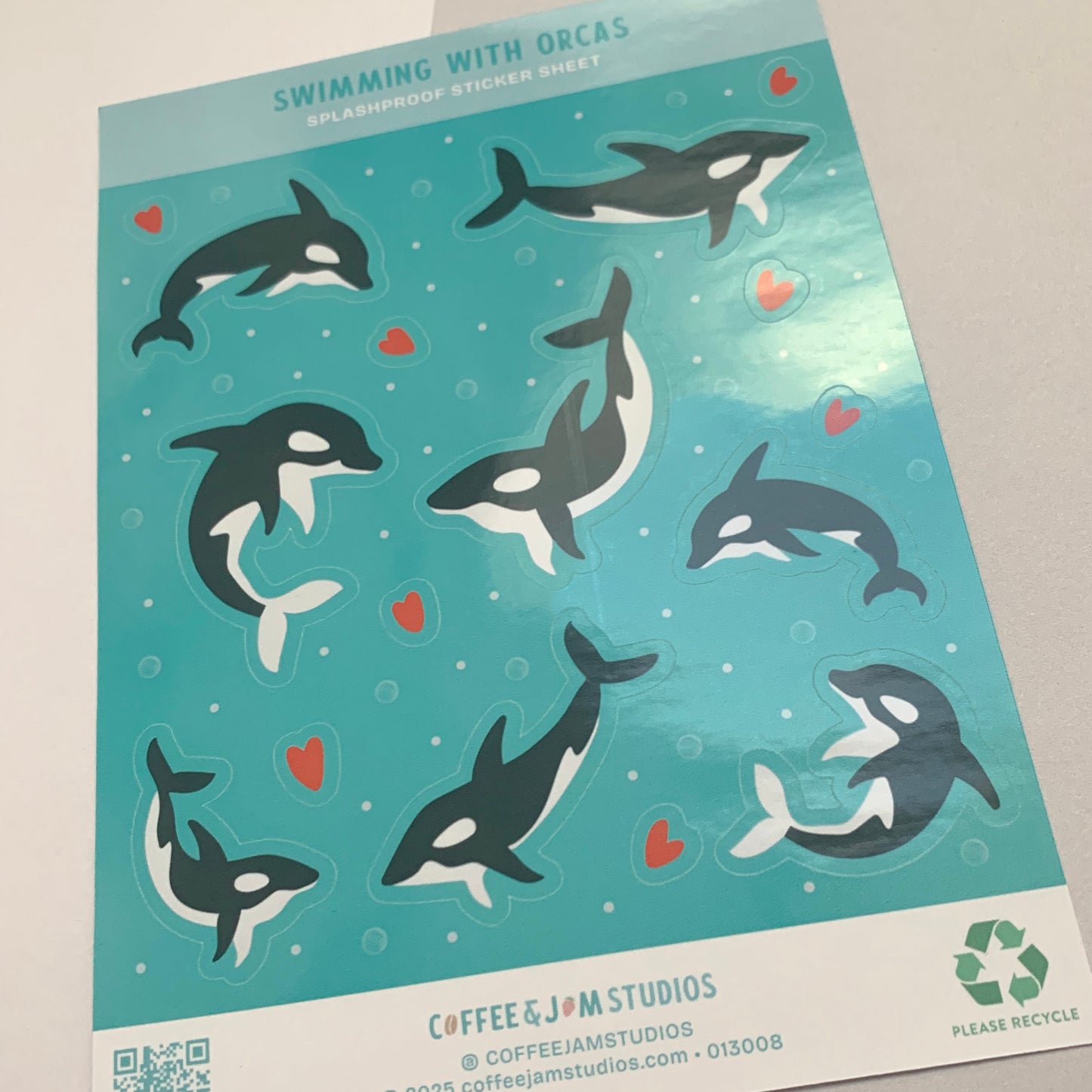 🐋 "Swimming With Orcas" - Splashproof Sticker Sheet