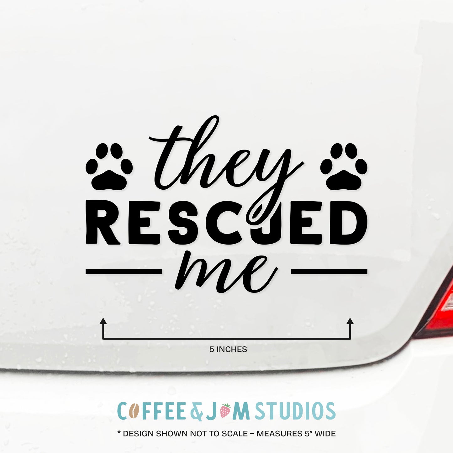 🐕 They Rescued Me - Vinyl Decal for Car