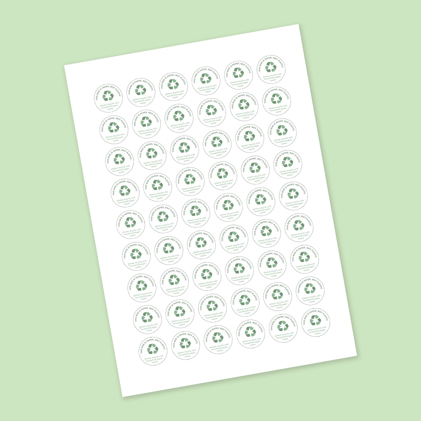 ♻️ A4 Sheet of 54 ø 25 mm Recyclable Bag - Matte/Glossy Splashproof Stickers – Business Packaging