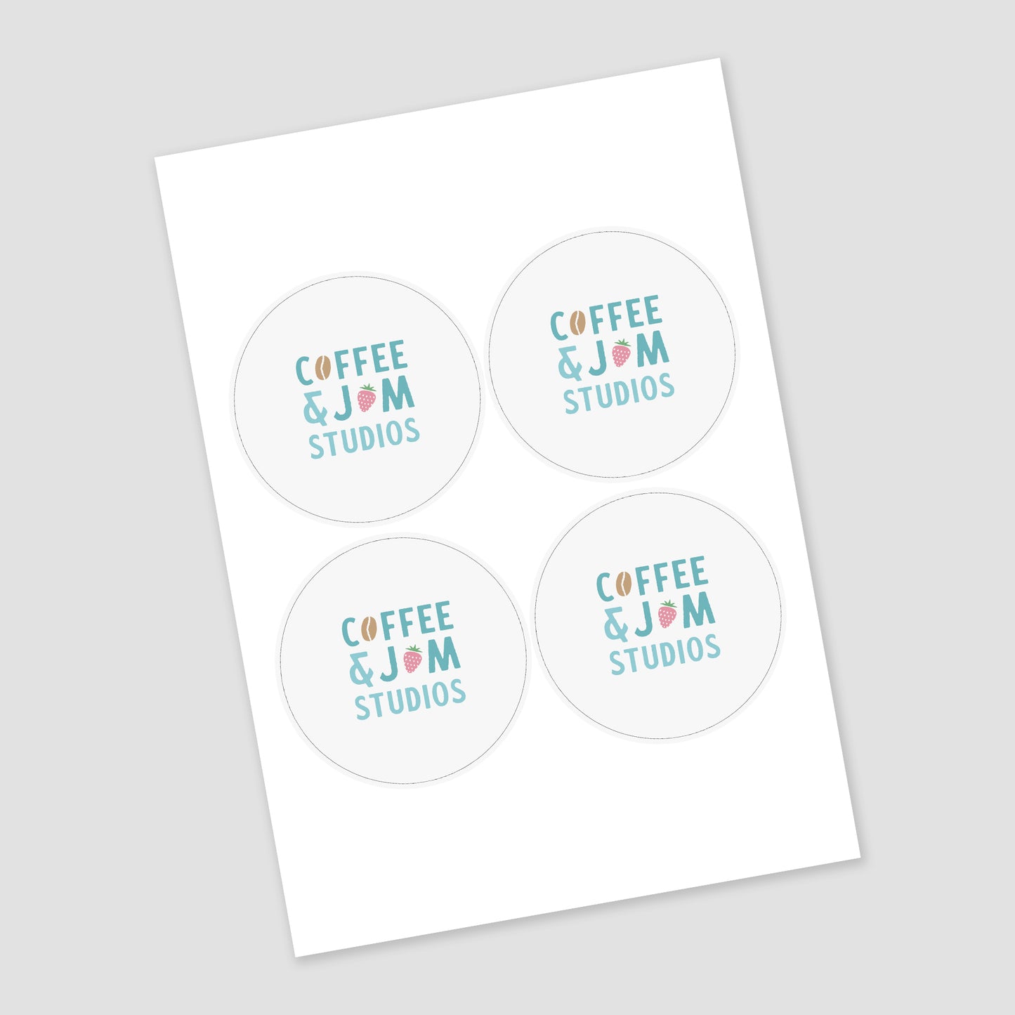 📄 A4 Sheet of Round 90 mm Matte / Glossy / Glossy Splashproof Custom Stickers - Business Stationery