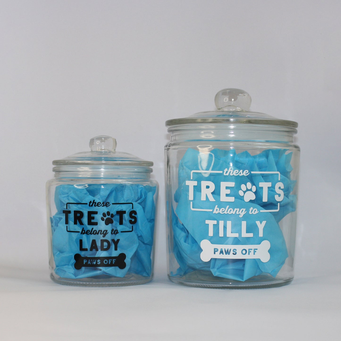 🍖 Personalised Dog or Cat Treat Food Glass Storage Jar with Airtight Lid | Great Gift for Dog Parent | 'These Treats Belong to' Jar