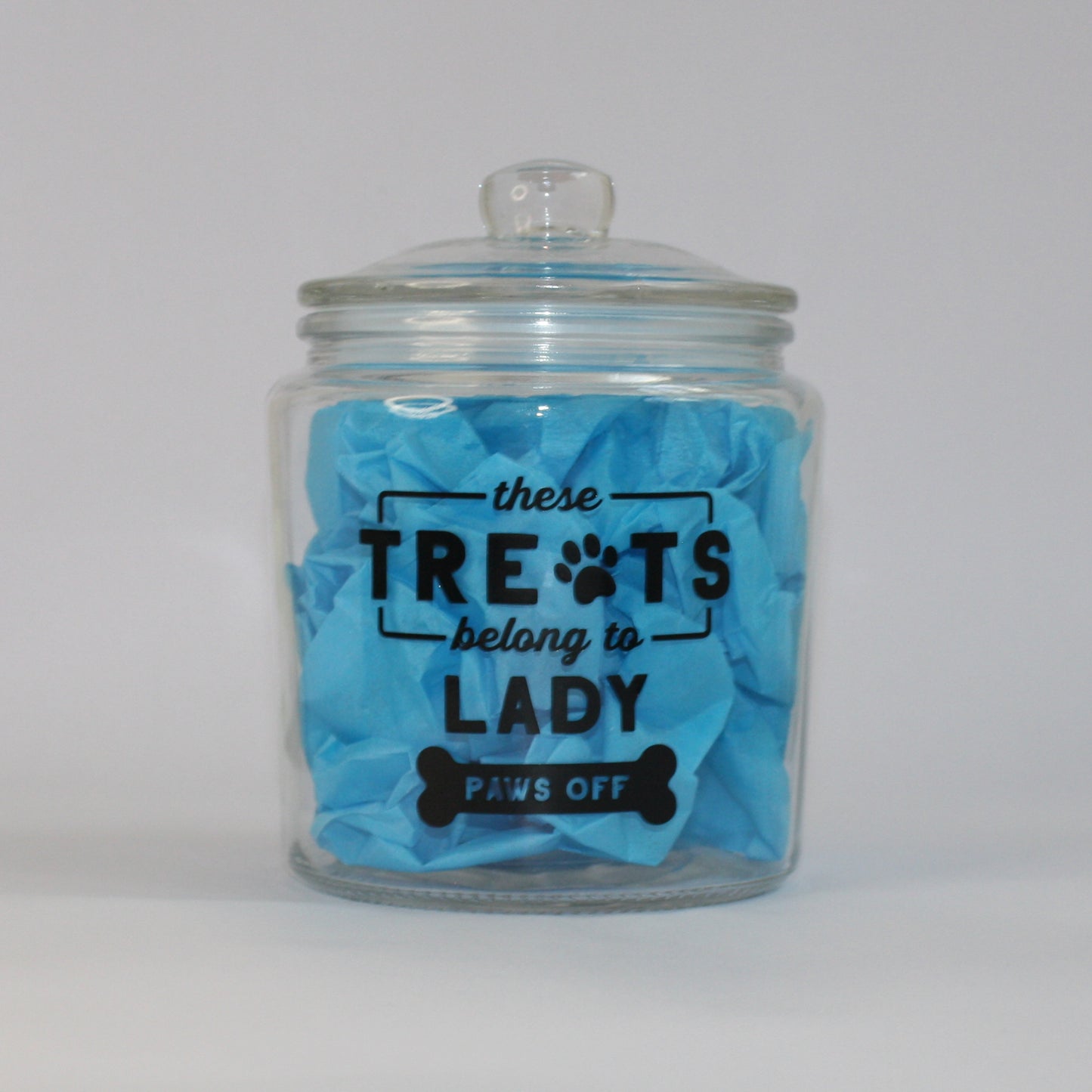 🍖 Personalised Dog or Cat Treat Food Glass Storage Jar with Airtight Lid | Great Gift for Dog Parent | 'These Treats Belong to' Jar