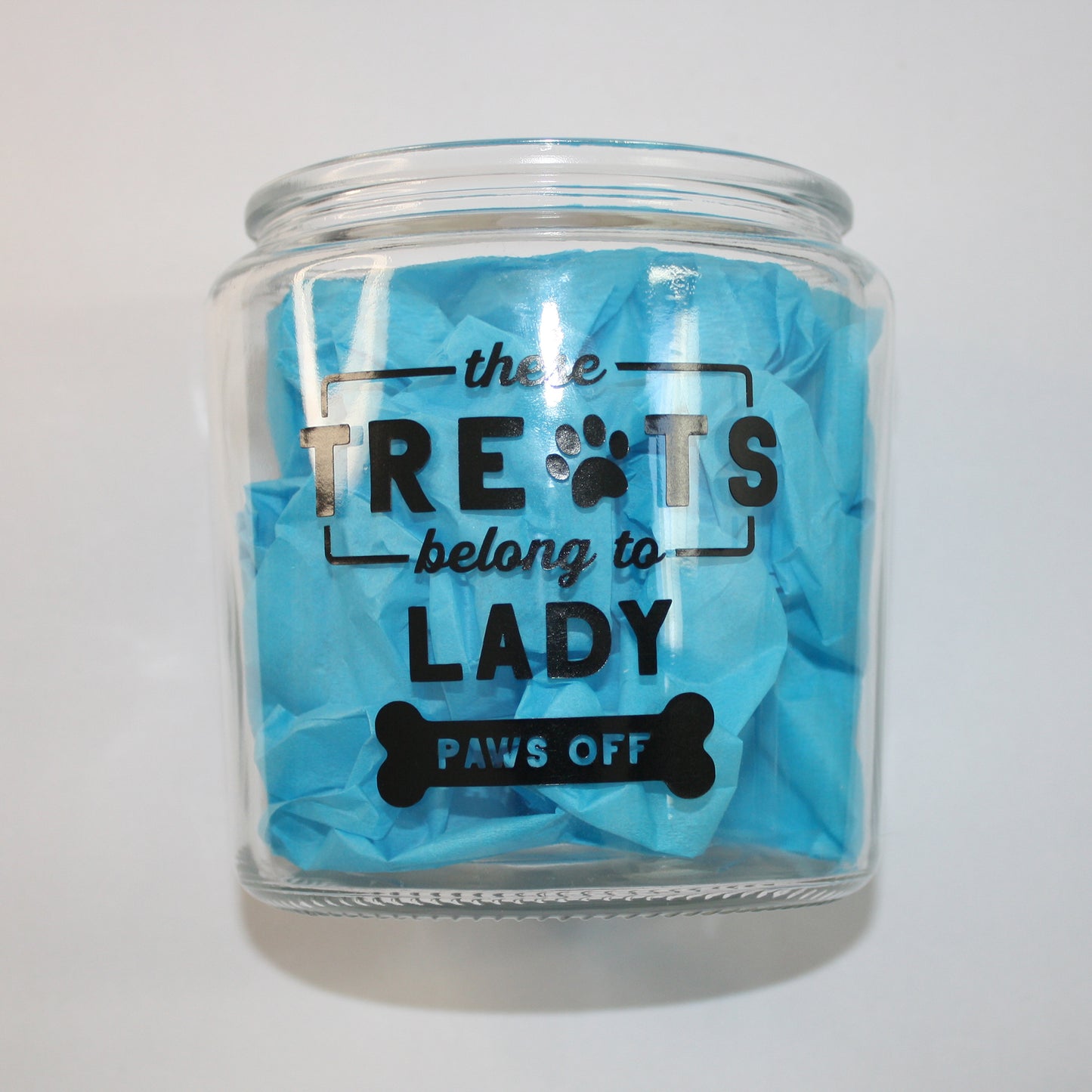 🍖 Personalised Dog or Cat Treat Food Glass Storage Jar with Airtight Lid | Great Gift for Dog Parent | 'These Treats Belong to' Jar