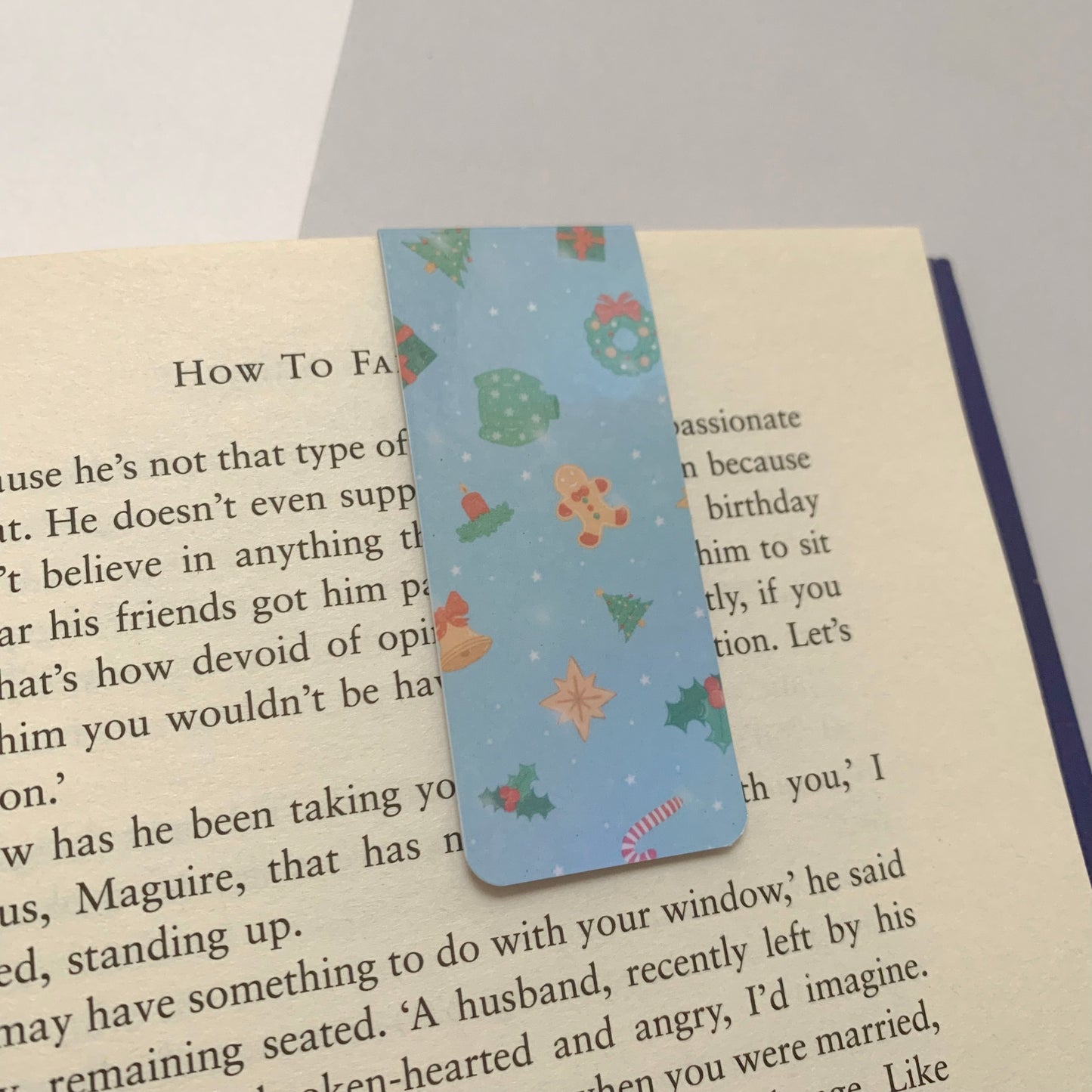 ❄️ Blue Christmas - Mini Recycled Magnetic Bookmark