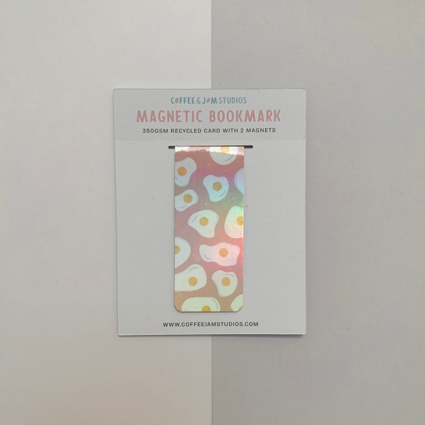 🍳 Fried Eggs - Mini Recycled Magnetic Bookmark