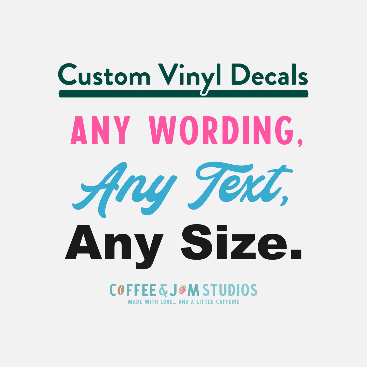 🖊️ Custom Text Vinyl Decal – Choose Your Own Font, Colour, and Size | Ideal for Boxes, Bottles, Windows & More | Physical Product