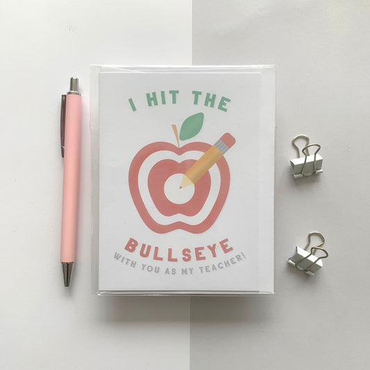 Seconds "I Hit the Bullseye With You as My Teacher" – Thank You Greeting Card