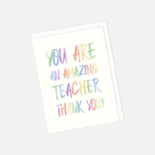 🍎 "You Are An Amazing Teacher" - Thank You Greeting Card