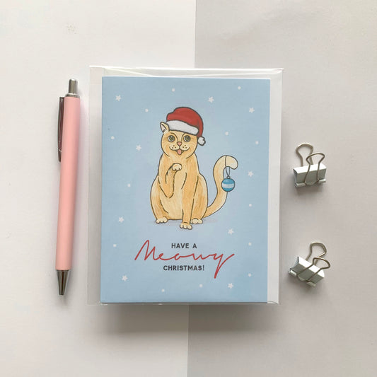 Seconds "Have a Meowy Christmas" Christmas Greeting Card
