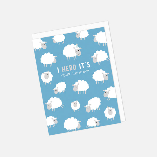 🐑 "Herd it Was Your Birthday!" Birthday Greeting Card