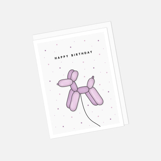 🎈 "Happy Birthday" Balloon Dog Greeting Card