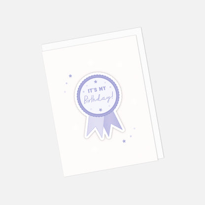 🏵 "It's My Birthday" Recycled Greeting Card with Sticker