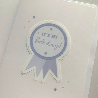 🏵 "It's My Birthday" Recycled Greeting Card with Sticker