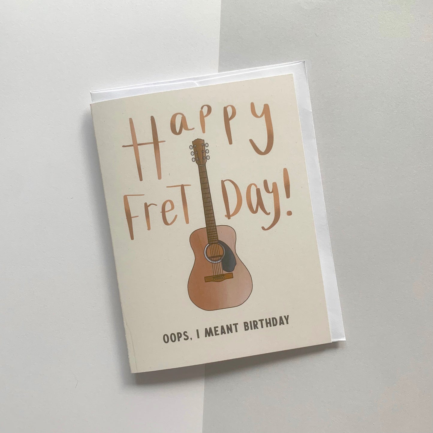 🎸 "Happy Fret Day! Oops, I Meant Birthday" Recycled Greeting Card