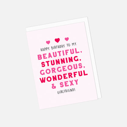 Seconds "To My Beautiful, Stunning... Girlfriend" Birthday Greeting Card