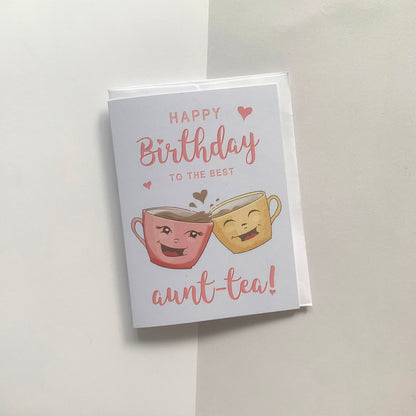 🫖 "To the Best Aunt-tea!" Recycled Greeting Card