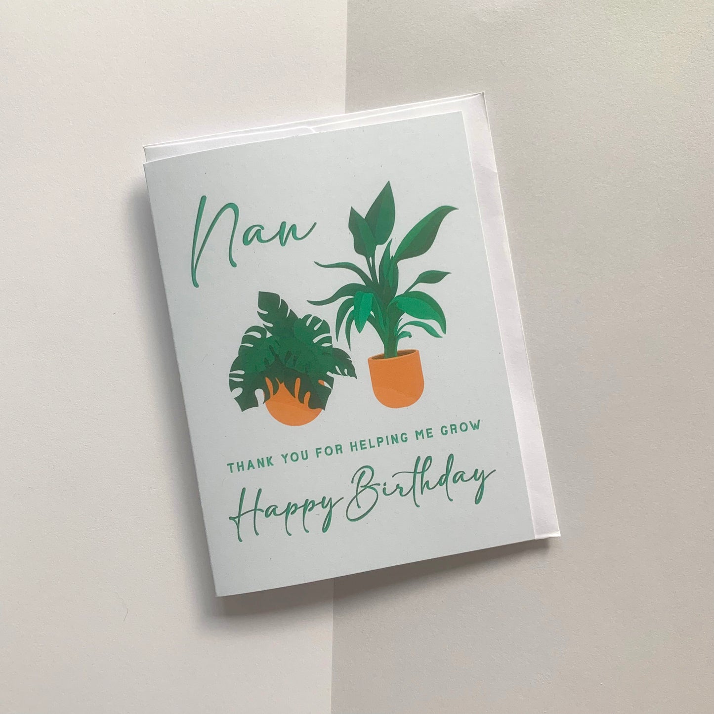🪴 "Nan, Thank You For Helping Me Grow" Recycled Greeting Card