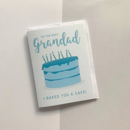 🎂 "Grandad, I Baked You A Cake" Recycled Greeting Card