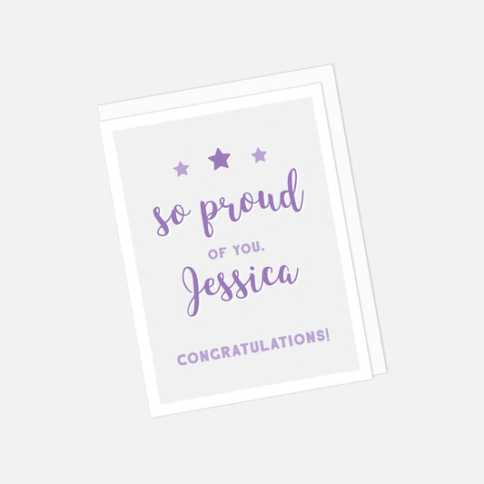 🌟 Personalised "So Proud of You" - Congratulations Greeting Card