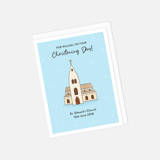 💒 Personalised Christening Greeting Card – Name, Place & Date