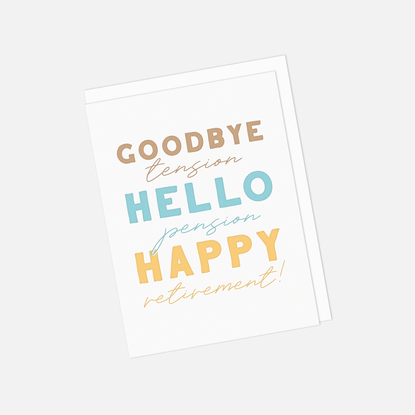 🎉👋 “Goodbye Tension, Hello Pension” Retirement Greeting Card