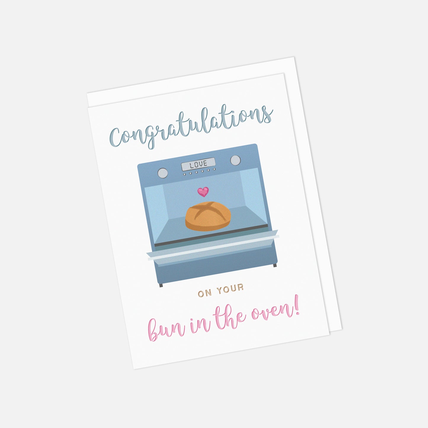 🥯 "Congratulations on Your Bun in the Oven!" Recycled Greeting Card