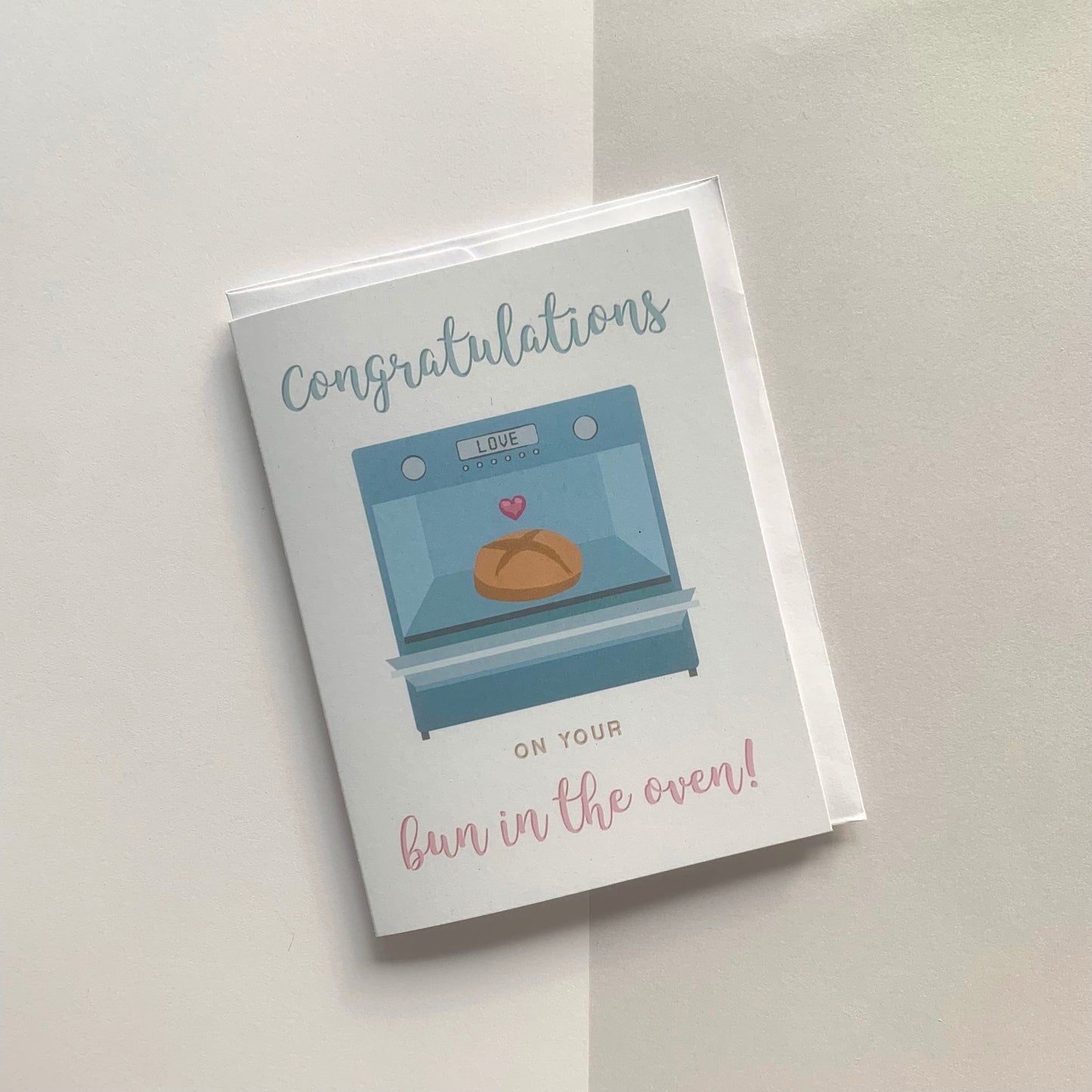 🥯 "Congratulations on Your Bun in the Oven!" Recycled Greeting Card