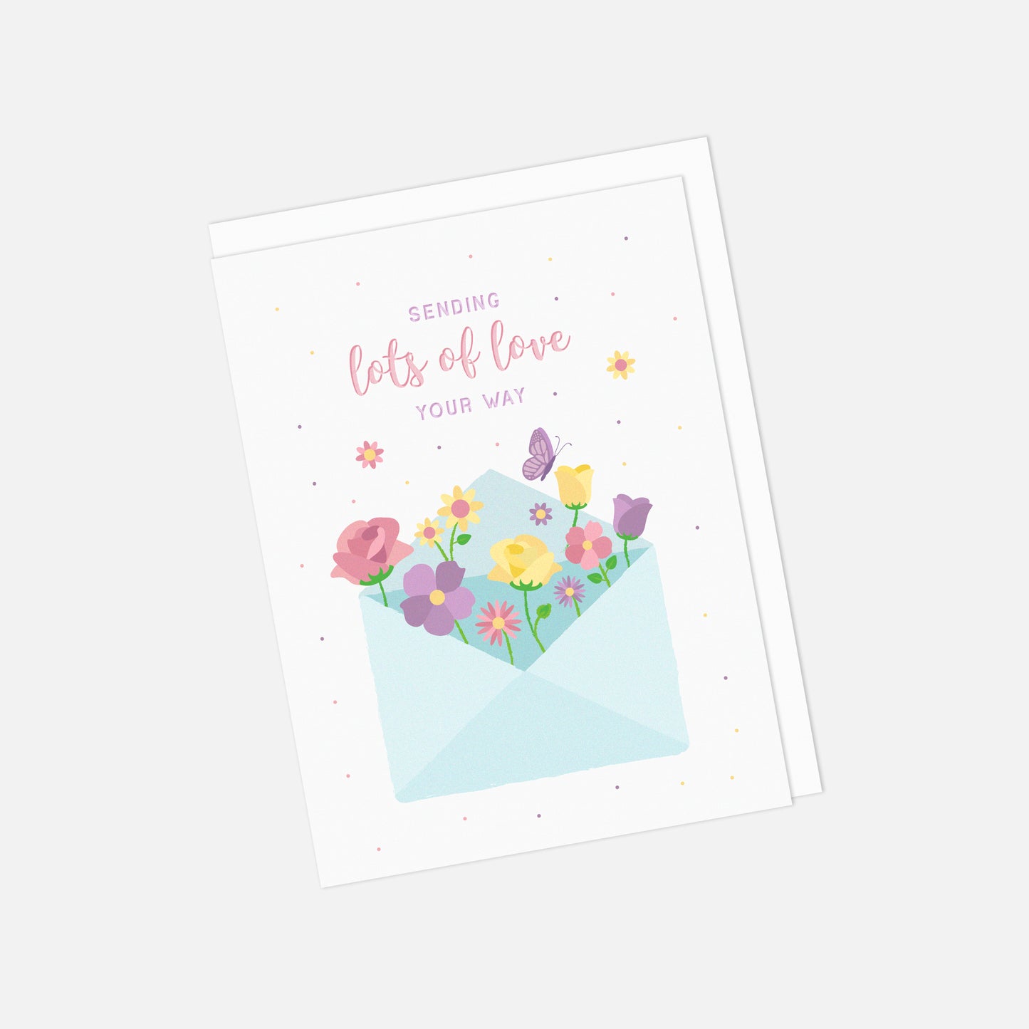 💌 "Sending Lots of Love Your Way" Recycled Greeting Card
