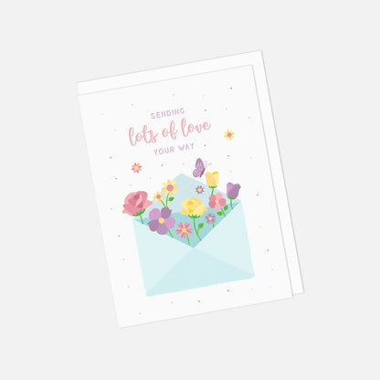 💌 "Sending Lots of Love Your Way" Recycled Greeting Card