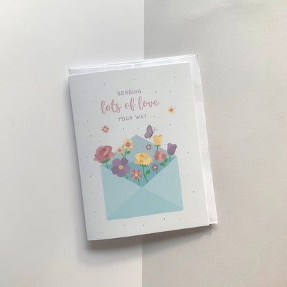 💌 "Sending Lots of Love Your Way" Recycled Greeting Card