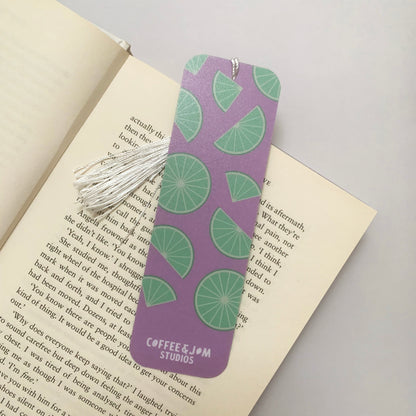 🍋 Lime Slices Recycled Bookmark with Tassel – Matte Finish