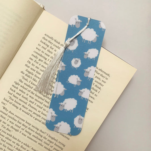 🐑 Counting Sheep Recycled Bookmark with Tassel – Matte Finish