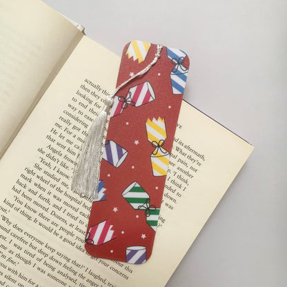 🎉 Christmas Crackers Recycled Bookmark with Tassel – Matte Finish