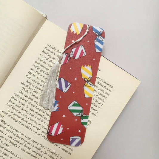 🎉 Christmas Crackers Recycled Bookmark with Tassel – Matte Finish