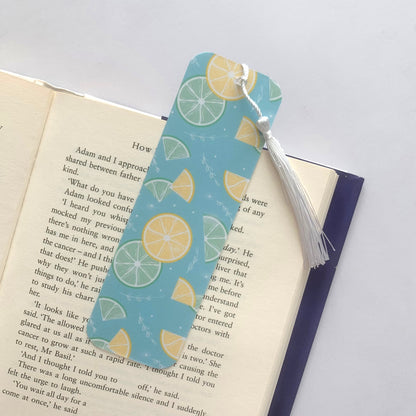 🍋 Lemon & Lime Slices Recycled Bookmark with Tassel – Matte Finish