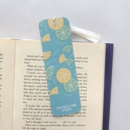 🍋 Lemon & Lime Slices Recycled Bookmark with Tassel – Matte Finish