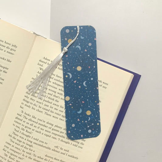 ✨ Celestial Constellation Recycled Bookmark with Tassel – Matte Finish