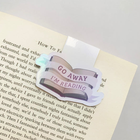 📚 Go Away, I’m Reading – Recycled Magnetic Bookmark