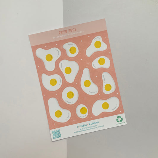 🍳 "Fried Eggs" - Splashproof Sticker Sheet