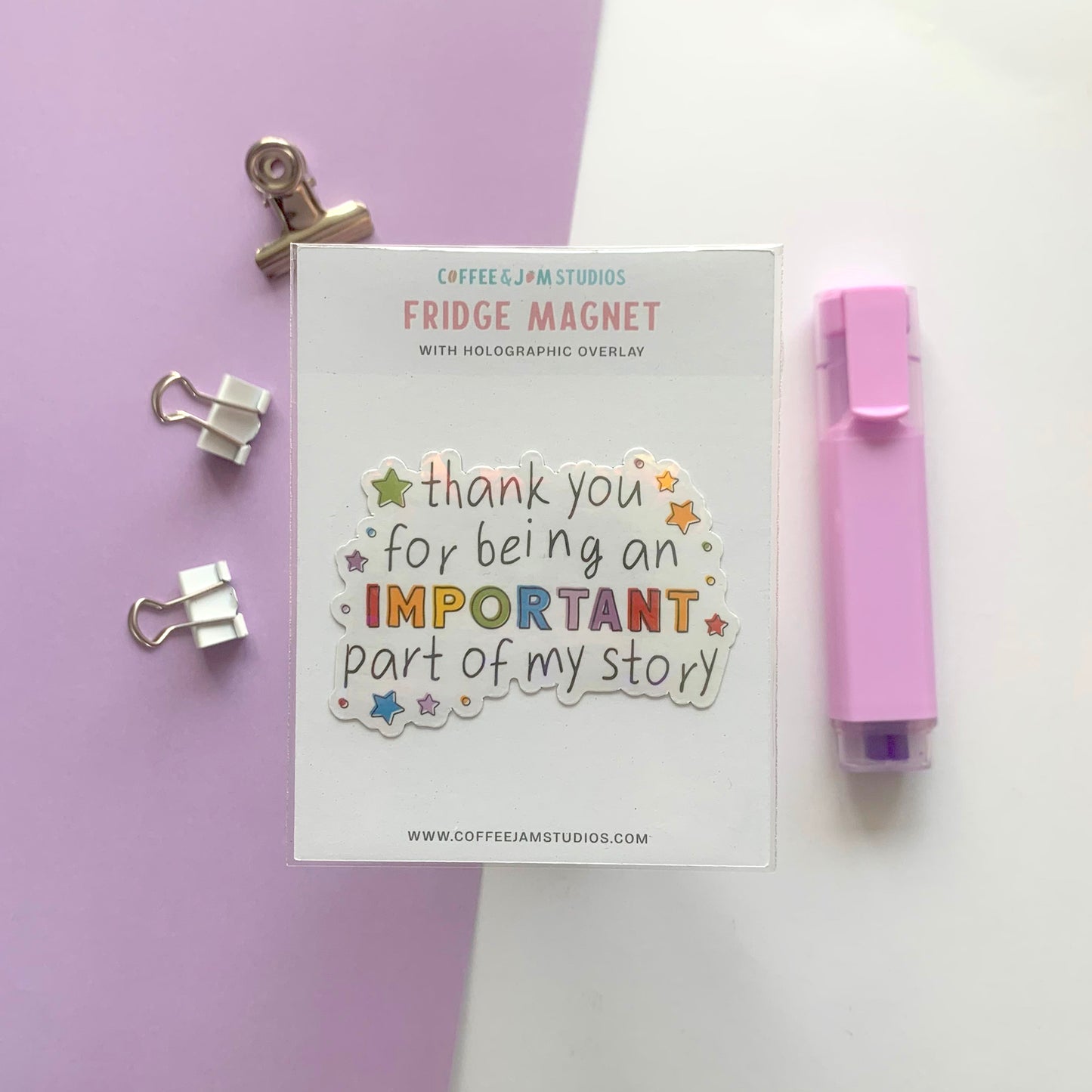 📖 "Thank You for Being an Important Part of My Story" Fridge Magnet