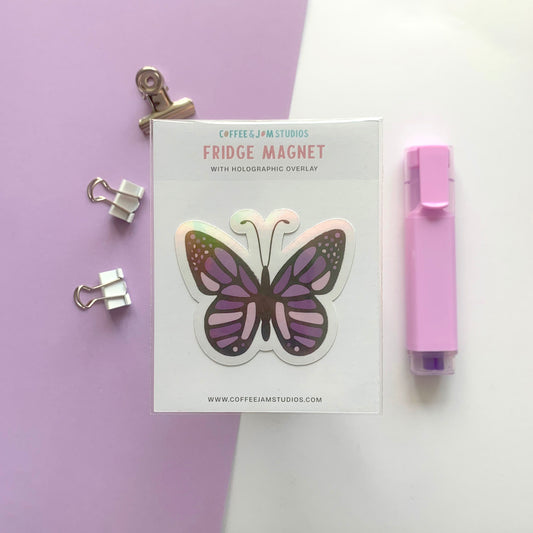 🦋 'Flutter by Nature' Purple Gothic Butterfly Fridge Magnet