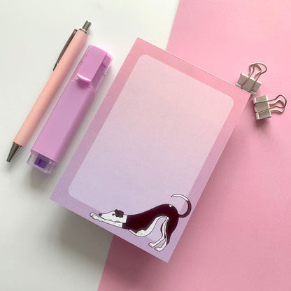🐾 Black & White Greyhound – Recycled A6 Notepad