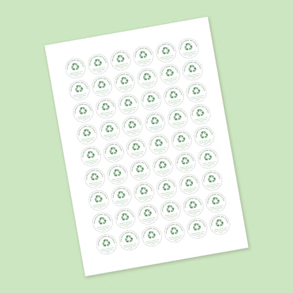 ♻️ A4 Sheet of 54 ø 25 mm Recyclable Bag - Matte/Glossy Splashproof Stickers – Business Packaging